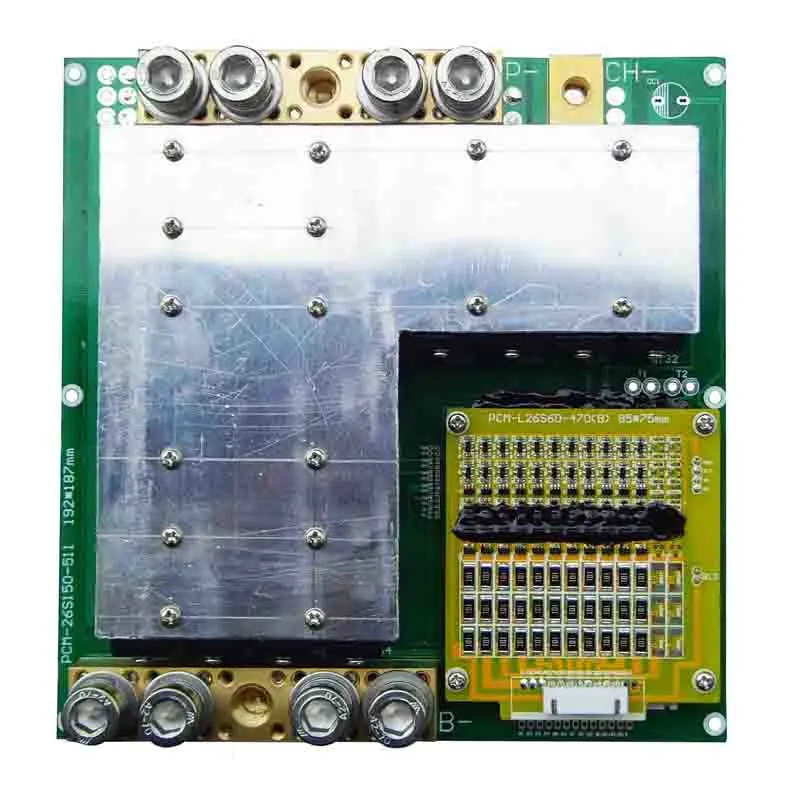 6s~26s C: 60A D: 150A High Power PCM BMS for 93.6V 96.2V Li-ion/Lithium/ Li-Polymer 78V 83.2V LiFePO4 Battery Pack Size L192*W187*T45mm (PCM-26S150-511)