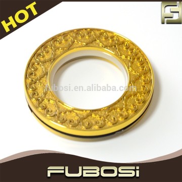 Gold plastic window curtain rod curtain rings