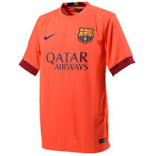 2014 Spain Barcelona Away Orange Soccer Jersey , Soccer uniform Thainland Quality
