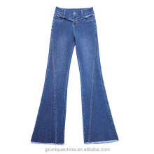 2025 New Design Micro-la Denim Jeans: High Waist Elastic Flared Pants for Women