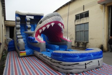 5006317- Amusement Park Inflatable Shark Water Slides