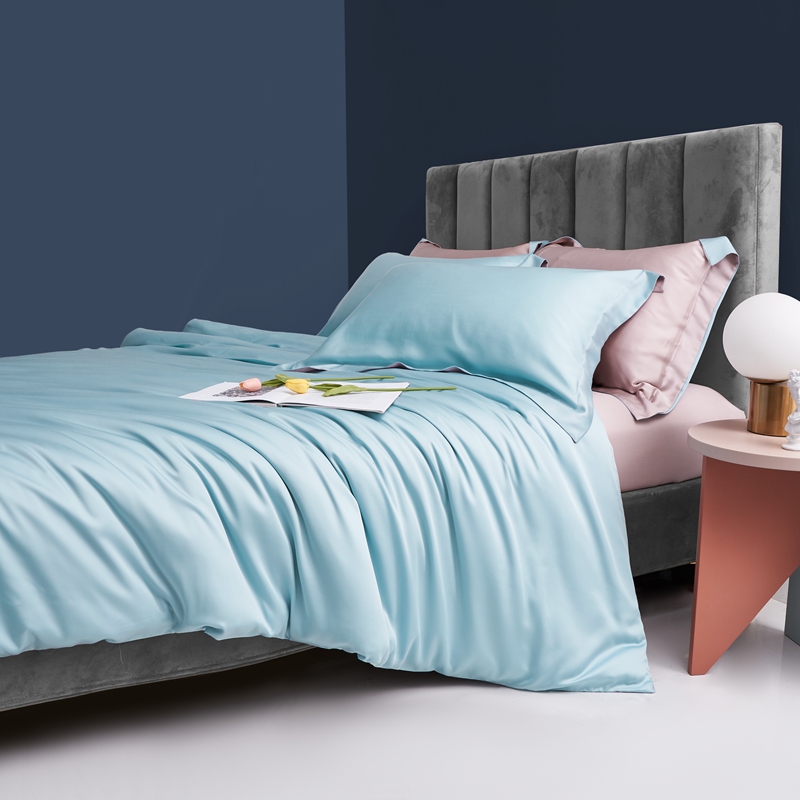 Solid color lenzing tencel duvet cover bedding set