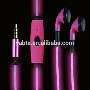 LED lights up earphone with mic, special design for iphone 5 earphone