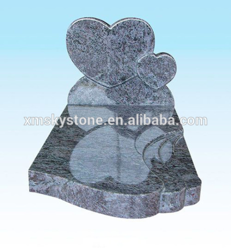 SKY-M19 Double Heart Design One Piece Angel Monument Tombstone Headstone Gravestone