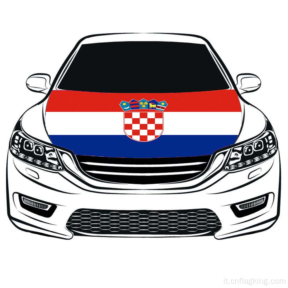 La bandiera della Coppa del Mondo della Repubblica di Croazia Bandiera del cofano dell&#39;auto 100*150 cm Bandiera del cofano della Repubblica di Croazia