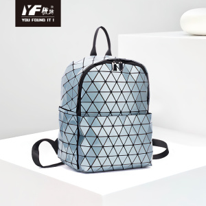 Custom Latest geometric backpack diamond lattice travel bag waterproof backpack for school​new fashion geometric backpack