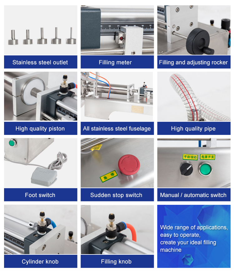 Manual bottle juice beverage milk liquid paste filling machine