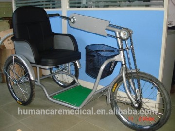 Tricycle wheelchair with luxurious oxford seat and wheelchair cup holder