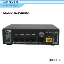 4 CH PVD video balun hub mid HY-PV604J DC12V