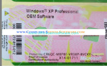 Professional Xp Oem Software Serial Windows Product Key Sticker Label
