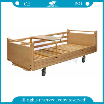 AG-BYS113 CE ISO 2 functions hospital manual wooden bed frame