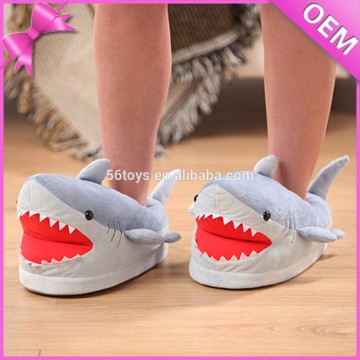 Very comfortable soft stuffed animal plush shark slippers