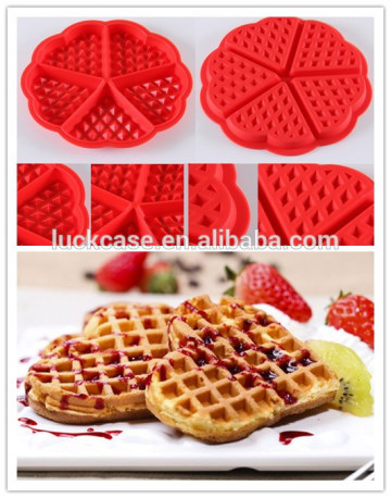 Novelty Heart shaped heat-resistant Silicone Waffle Making Molds/Silicone making pastry waffle cake molds or mold maker