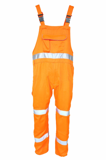 High visibility bib brace trousers