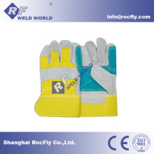 GL016 Short Cowhide Split Leather Double Palm Welding Working Gloves