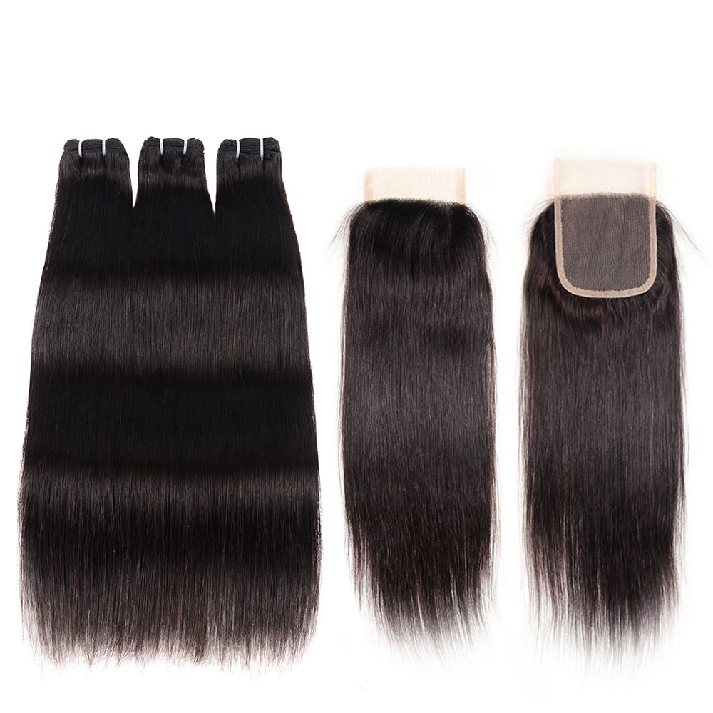 9A Grade Two Tone Colored Double Drawn Mink 1B Burg 99J Brazilian Ombre Weave Hair Extensions With Closure