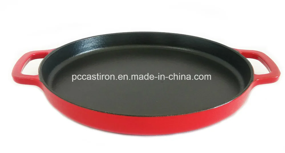 11.8'' Enamel Cast Iron Griddle Dia: 30cm BSCI, LFGB, FDA Approved