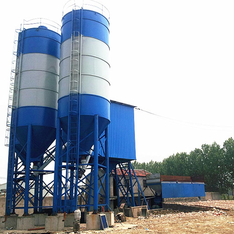 HZS35 stationary concrete mixing plant in Mongolia