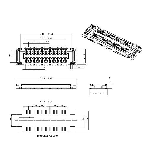 0.4mm Board to Board connector, Female, mating Height 0.7mm BB0.4F-0.7XXX01