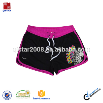 Logo Printing Solid Black Women Beach Shorts Board Shorts