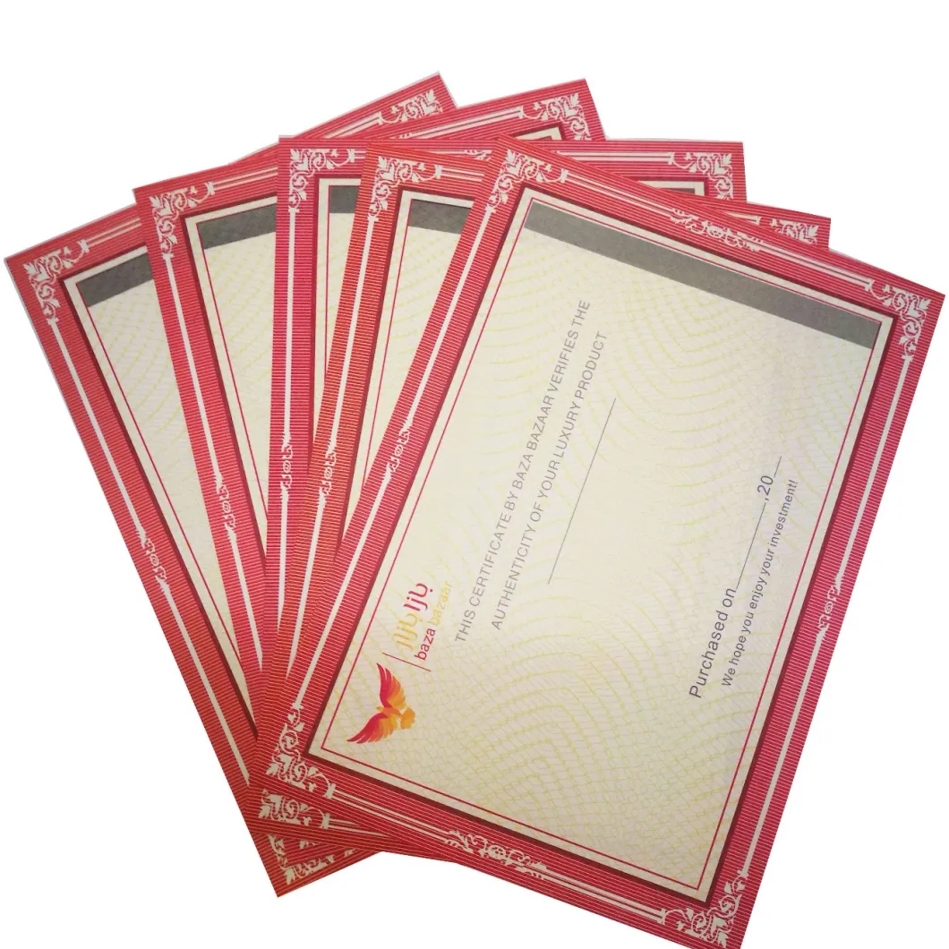 Security Watermark Paper Certificate Printing