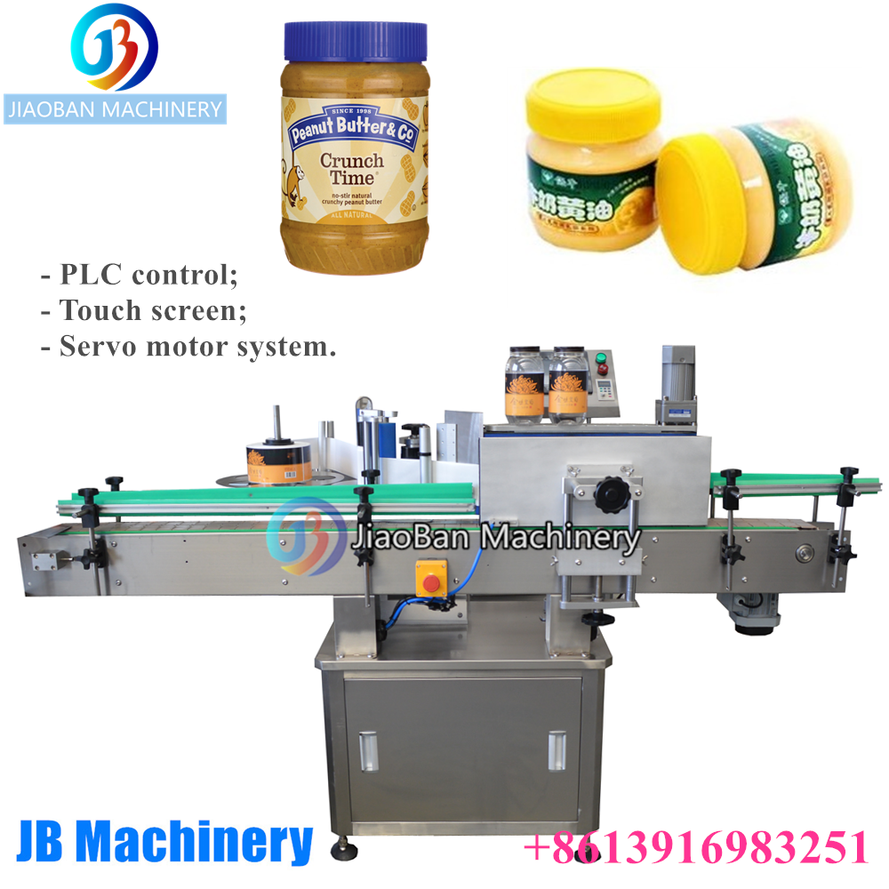 Automatic honey jar labeling machine peanut butter hot sauce labeler for round bottles