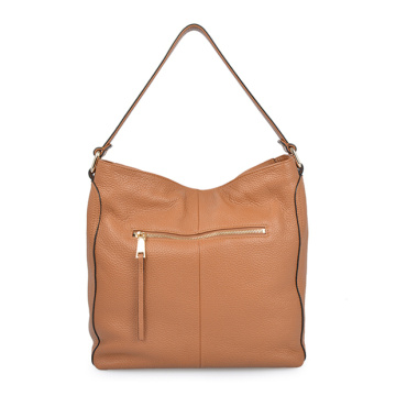 Spring Bag Natural Leather Triangle Hobo Bag Tan