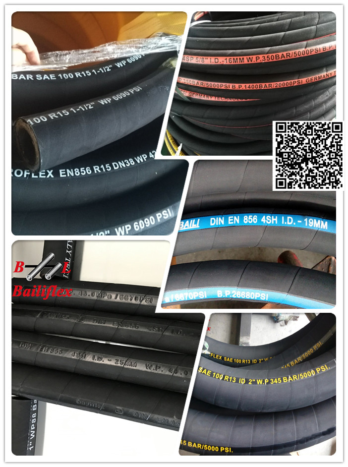 high quality steel wire spiral 10mm rubber hydraulic hose from BAILI HOSE