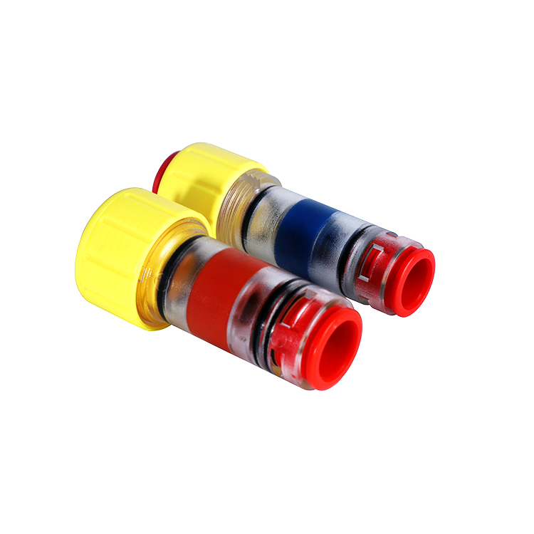 Red blue plastic multi size gas block connector microduct