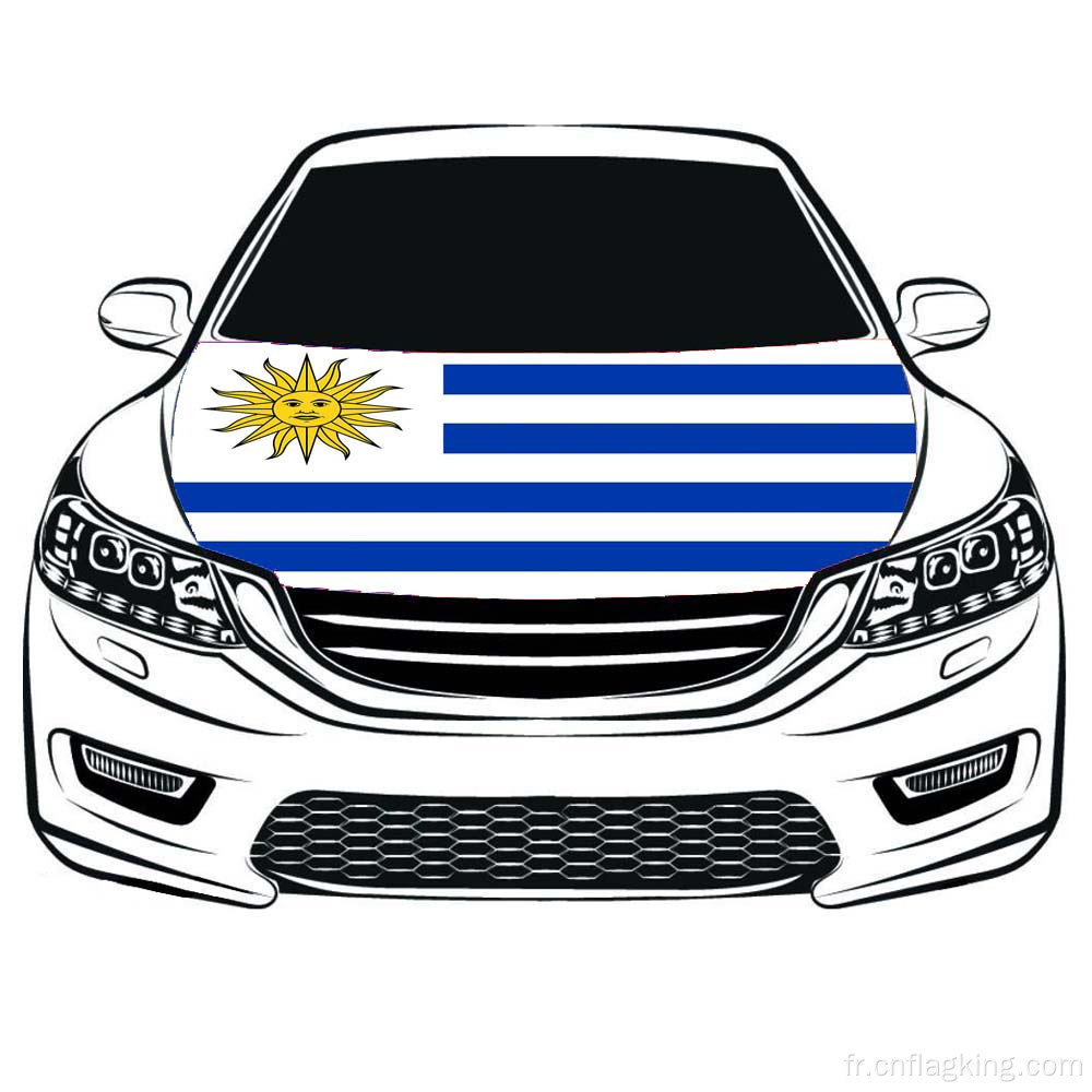 Drapeau de la république orientale d&#39;uruguay drapeau de capot de voiture 100*150 cm tissu hautement élastique