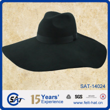 Felted fedora hat, big brim fedora hat
