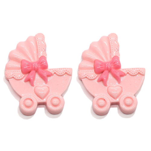 Cabochons della resina di colore rosa kawaii Princess Girl Carriage Telephone Umbrella Baby Bottle Bavaglino Perline Charms Decorazione fai da te