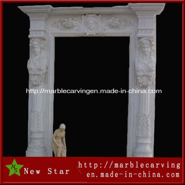White Granite Stone Exterior Door Surround, Entrance Door Surround