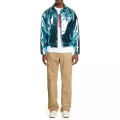 Men's Bright Leather Bomber Jacket Wholesale