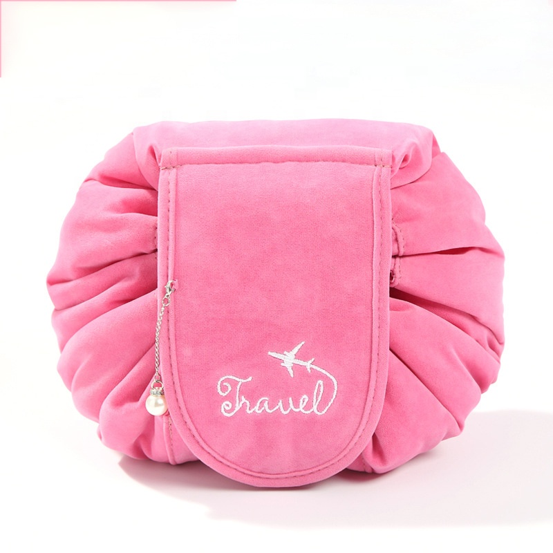 Grosir Microfiber Awal Organizer Tas perlengkapan mandi tas beludru kantong makeup sikat tas dengan logo kustom