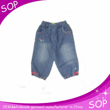 Children boutique kids denim pants cotton baby girls jeans trousers