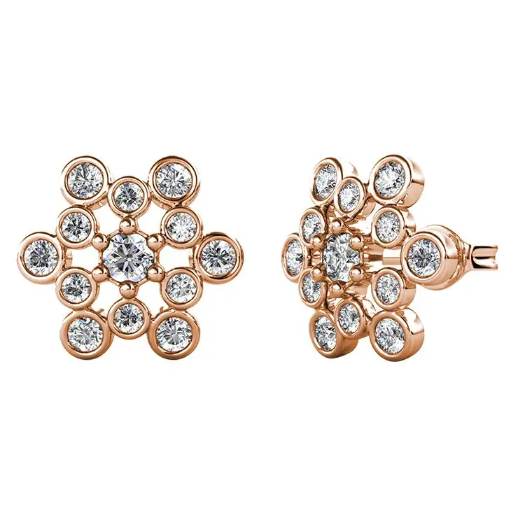 Premium Austrian Crystal Jewelry Elnora Big Star Hexagon Stud Earrings for Women
