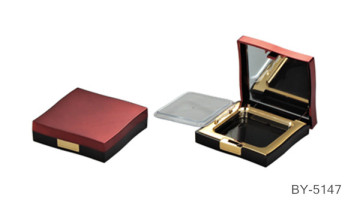 Luxury Purplish Red Compact Powder Container With Mirror