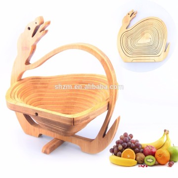 New design snake shape bamboo storage basket bamboo fruit basket bamboo gift box