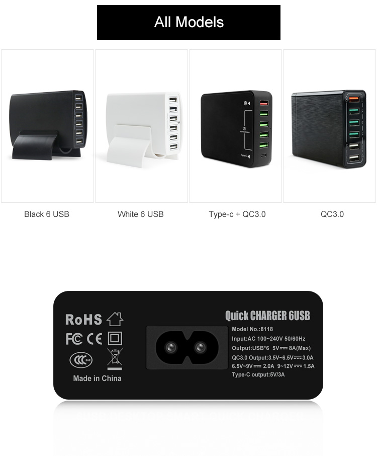 QC Multi-USB Ports Charger Adapter