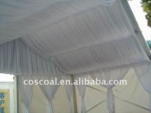 party tent white curtains decorating
