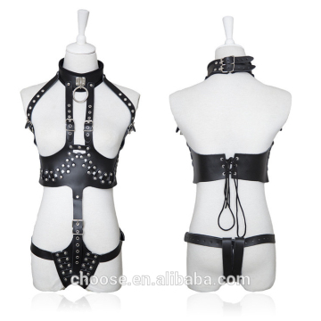 Bondage sex product wholesale real leather women sex bondage dress