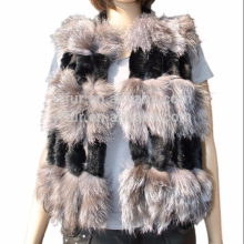 YR343 Girls Real Rex Rabbit and Silver Fox Fur Scarf