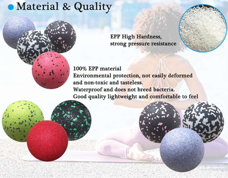 Customize Logo Black Color EPP Material Deep Tissue Yoga Massage Ball