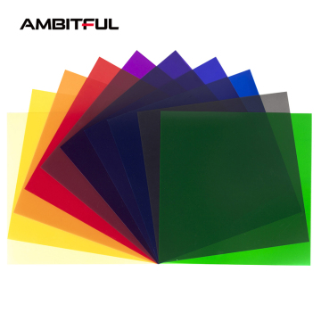 AMBITFUL 12"x12" 30x30cm 11pcs Color Correction Gels Set for Video LED Lights and Studio Strobes