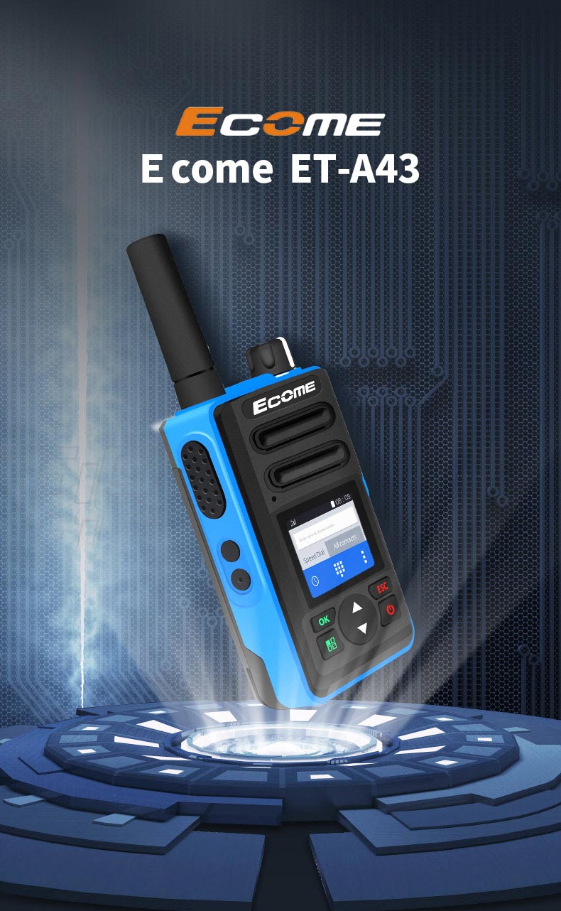 4G LTE  ETMY ET-A43  4g Wifi Android Zello Poc Radio Walkie Talkie with USB Data Cable