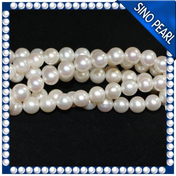 white near round freshwater pearl natural beads strand