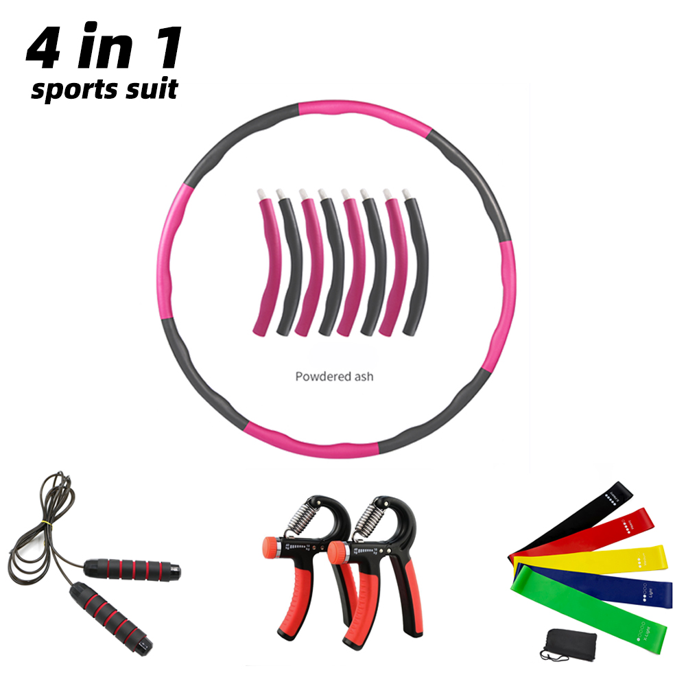 Factory price wholesale can be customized hula ring rope skipping grip resistance band 4 in 1 sports set