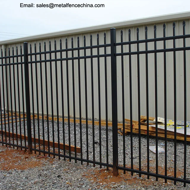 Powder Coated Black Ornamental Residential Decorative Metal Garden Fence.