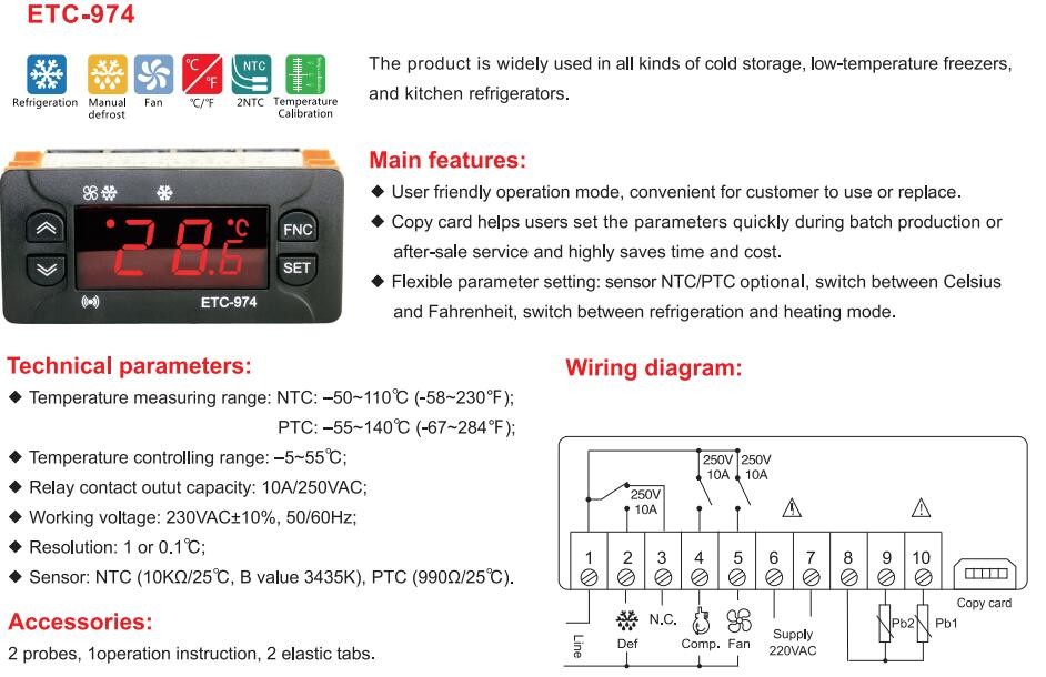 cooling A/C General Temperature Controller of Touch Type ETC